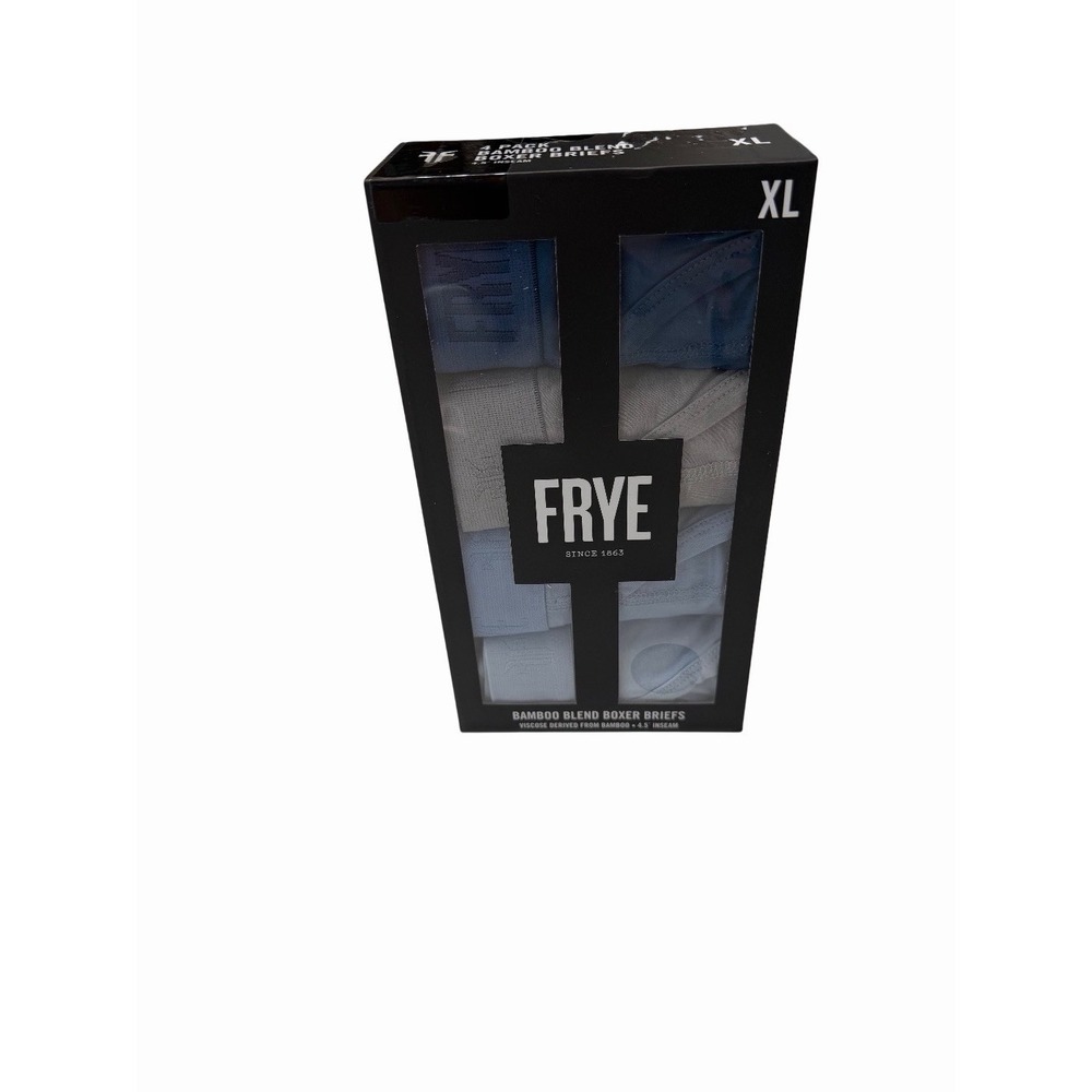 FRYE BAMBOO BLEND BOXER BRIEFS - 4 PACK - XL - BRAND NEW NIB - BLUE TONES